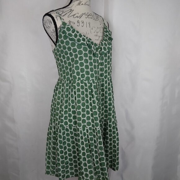 NWT Joy Joy | Tiered Embroidered Dress Green Spaghetti Strap | Size L - Picture 6 of 14